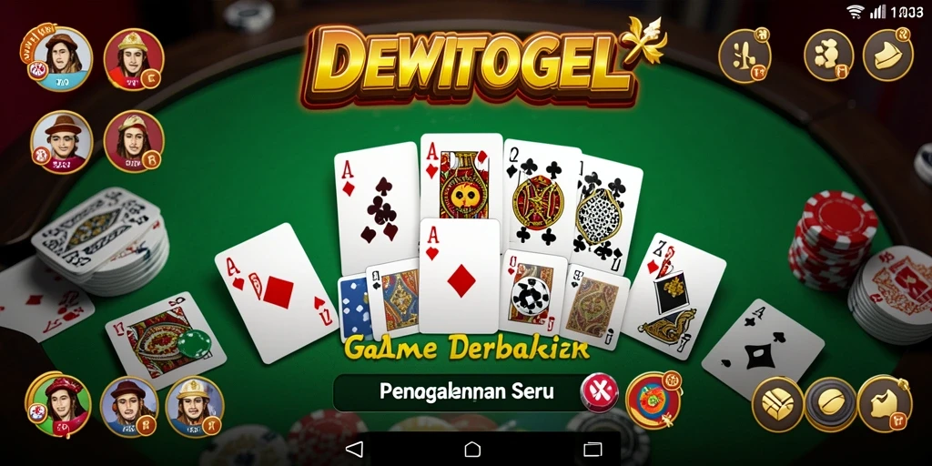 Tampilan menarik gameplay DEWITOGEL dengan dominasi kartu Domino.