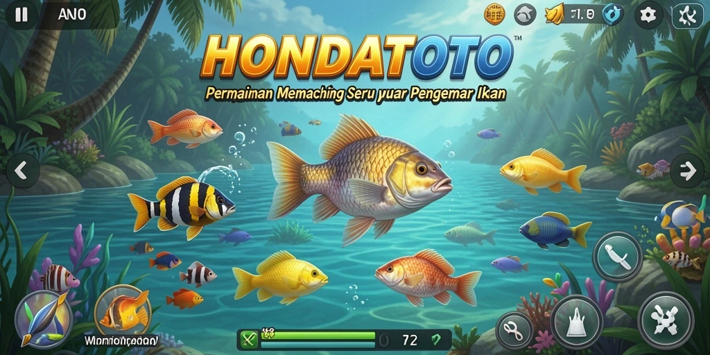 Tampilan gameplay memancing yang seru dan menakjubkan di HONDATOTO.