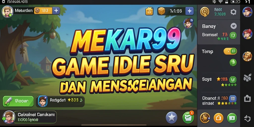 Screenshot gameplay MEKAR99 menampilkan kebun yang indah dengan berbagai tanaman.
