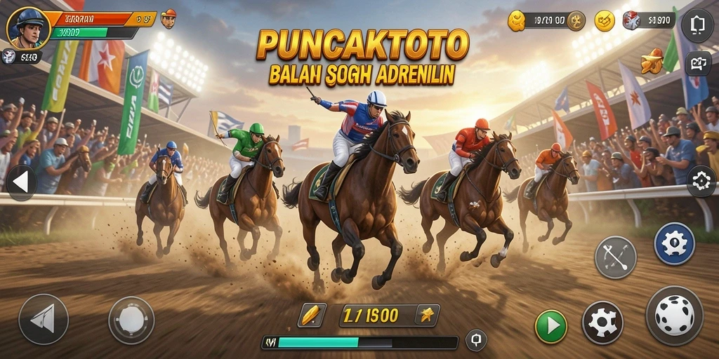 Tampilan gameplay balapan yang mendebarkan di PUNCAKTOTO.