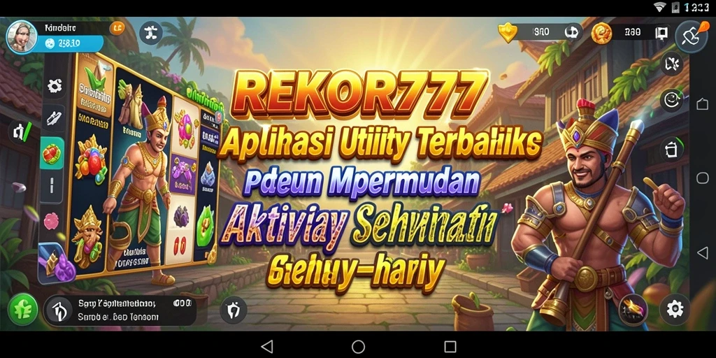 Tampilan antarmuka aplikasi REKOR777 yang sederhana dan intuitif.