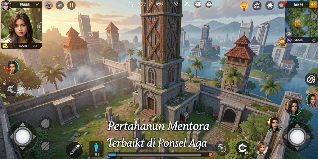 Screenshot menunjukkan aksi seru gameplay Tower Defense dari RR666.