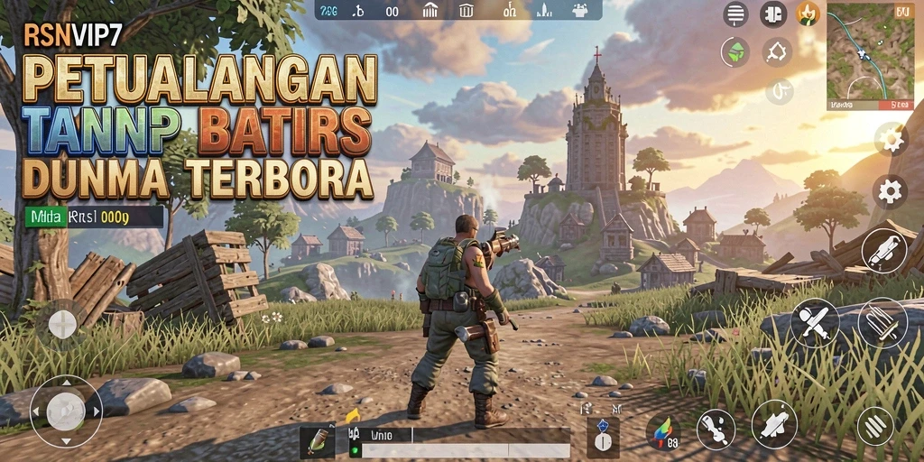 Tangkapan layar gameplay RSNVIP7 menampilkan keindahan dunia terbuka yang hidup.