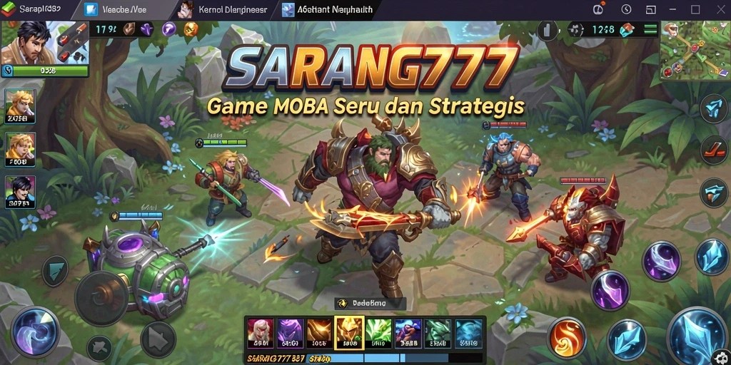 Screenshot gameplay SARANG777 dengan aksi seru di arena MOBA.