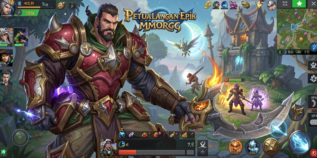 Screenshot menunjukkan pertempuran epik di dunia SOBATGAMING.