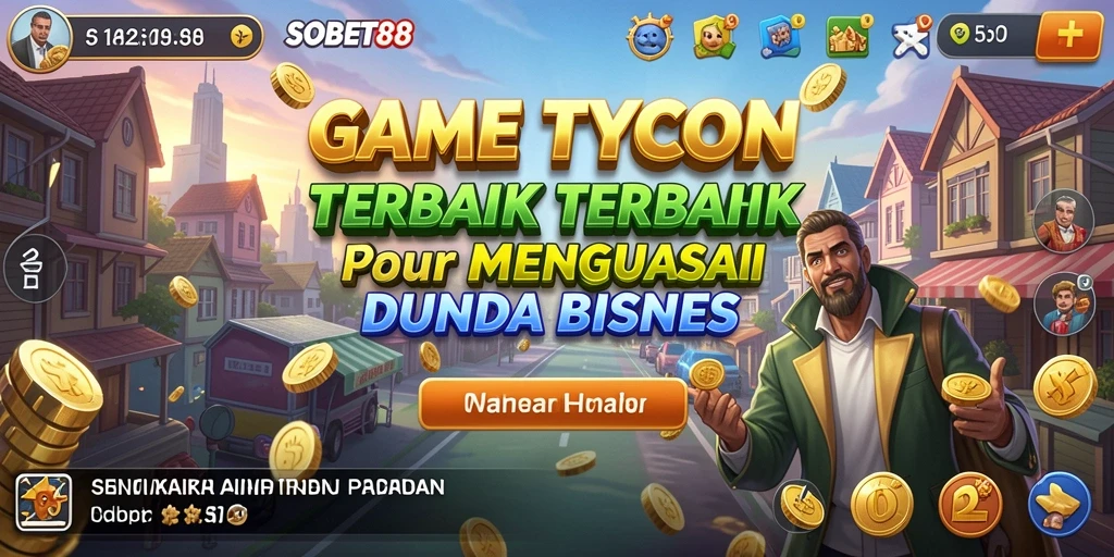 Tampilan gameplay <strong>SOBET88</strong> saat membangun kerajaan bisnis.