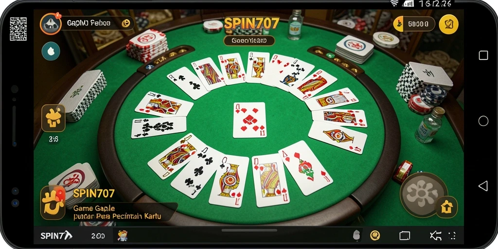 Tampilan gameplay SPIN707 yang seru dan interaktif dalam bermain Gaple.